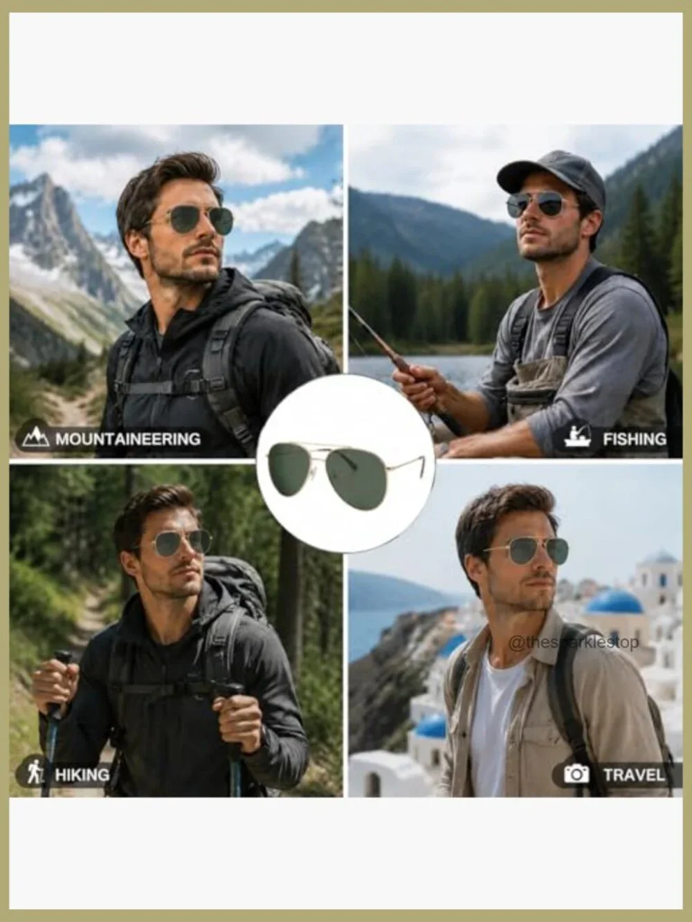 Polarized Aviator Sunglasses with Glass Lens UV Protection